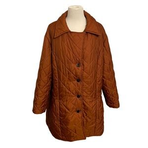 Vintage Quilted Jacket Ladies Wear Orange Brown Size‎ 20.5 Lightweight